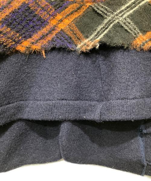 tricot COMME des GARCONS（トリココムデギャルソン）tricot COMME des GARCONS (トリココムデギャルソン) バイアスチェック ウール縮絨 ニットジャケット TP-T050 オレンジ×パープル サイズ:FREEの古着・服飾アイテム