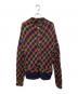 tricot COMME des GARCONS（トリココムデギャルソン）の古着「バイアスチェック ウール縮絨 ニットジャケット TP-T050」｜オレンジ×パープル