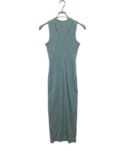 ECKHAUS LATTA（エクハウスラッタ）ECKHAUS LATTA (エクハウスラッタ) ノースリーブプリーツワンピース ブルー サイズ:XSの古着・服飾アイテム