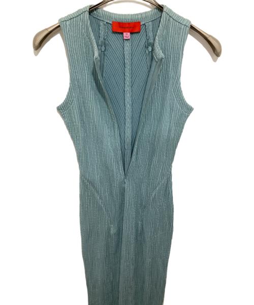ECKHAUS LATTA（エクハウスラッタ）ECKHAUS LATTA (エクハウスラッタ) ノースリーブプリーツワンピース ブルー サイズ:XSの古着・服飾アイテム