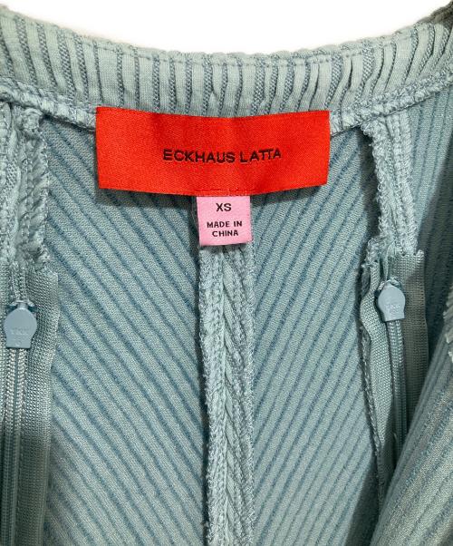 ECKHAUS LATTA（エクハウスラッタ）ECKHAUS LATTA (エクハウスラッタ) ノースリーブプリーツワンピース ブルー サイズ:XSの古着・服飾アイテム