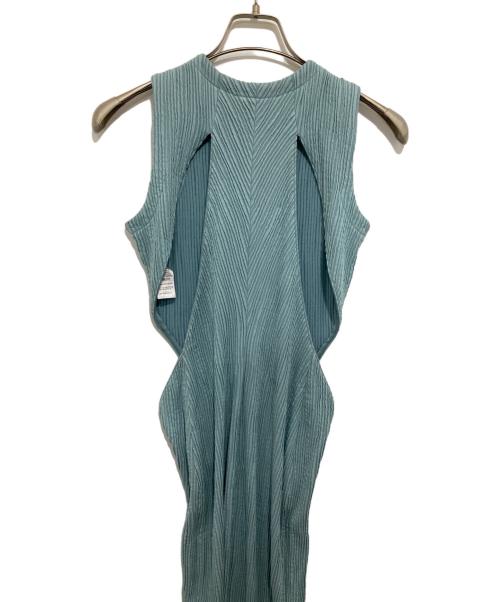 ECKHAUS LATTA（エクハウスラッタ）ECKHAUS LATTA (エクハウスラッタ) ノースリーブプリーツワンピース ブルー サイズ:XSの古着・服飾アイテム
