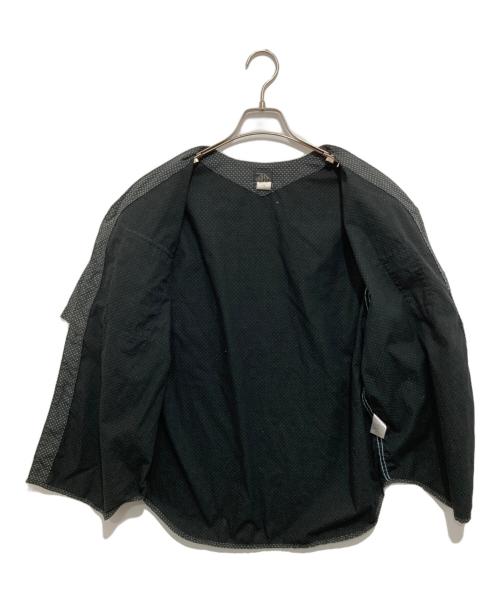 POST O'ALLS（ポストオーバーオールズ）POST O'ALLS (ポストオーバーオールズ) ノーカラー柄シャツ　3204-OP ブラック サイズ:Mの古着・服飾アイテム