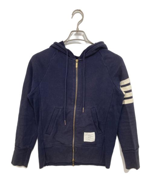 Thom Browne（トムブラウン）Thom Browne (トムブラウン) クラシック ループバック 4-BAR フルジップアップ フーディー ネイビー サイズ:1の古着・服飾アイテム