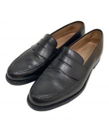 Crockett & Jones×BARNEYS NEWYORK（クロケット＆ジョーンズ×バーニーズ・ニューヨーク）の古着「26224 別注 ローファー コインローファー BOSTON2 ボストン」｜ブラック