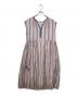 ne quittez pas（ヌキテパ）の古着「Cotton Voile Stripe Sleeveless Embroidery Dress」｜パープル