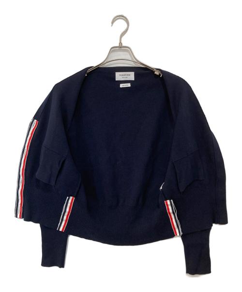 Thom Browne（トムブラウン）Thom Browne (トムブラウン) コットンクレープ ミラノ 4-BAR カーディガン ネイビー サイズ:44の古着・服飾アイテム