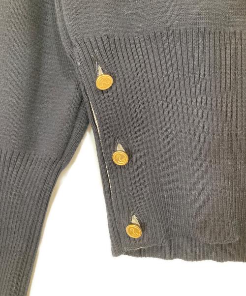 Thom Browne（トムブラウン）Thom Browne (トムブラウン) コットンクレープ ミラノ 4-BAR カーディガン ネイビー サイズ:44の古着・服飾アイテム