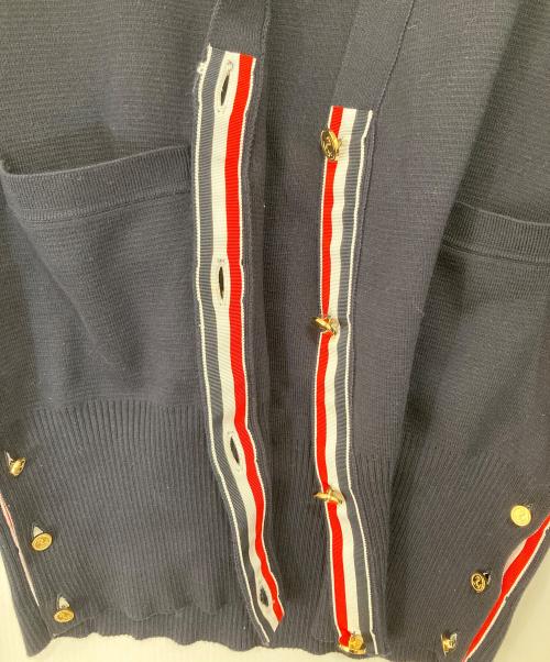 Thom Browne（トムブラウン）Thom Browne (トムブラウン) コットンクレープ ミラノ 4-BAR カーディガン ネイビー サイズ:44の古着・服飾アイテム
