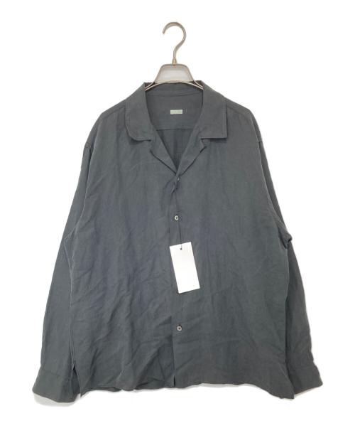 A.PRESSE（アプレッセ）A.PRESSE (アプレッセ) Vintage Silk Linen Open Collar Shirts　ヴィンテージシルクリネンオープンカラーシャツ ブラック サイズ:2の古着・服飾アイテム