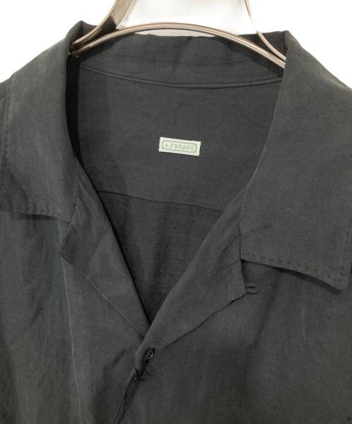 A.PRESSE（アプレッセ）A.PRESSE (アプレッセ) Vintage Silk Linen Open Collar Shirts　ヴィンテージシルクリネンオープンカラーシャツ ブラック サイズ:2の古着・服飾アイテム
