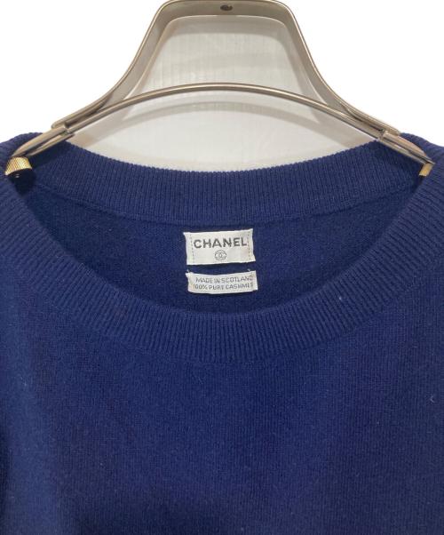 CHANEL（シャネル）CHANEL (シャネル) ココマーク金釦カシミヤニット ネイビー サイズ:Mの古着・服飾アイテム