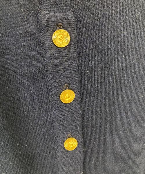 CHANEL（シャネル）CHANEL (シャネル) ココマーク金釦カシミヤニット ネイビー サイズ:Mの古着・服飾アイテム