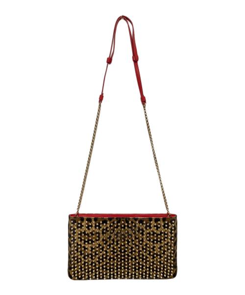 Christian Louboutin（クリスチャン・ルブタン）Christian Louboutin (クリスチャン・ルブタン) チェーンウォレット ブラウン・ブラック・レッド・シルバーの古着・服飾アイテム