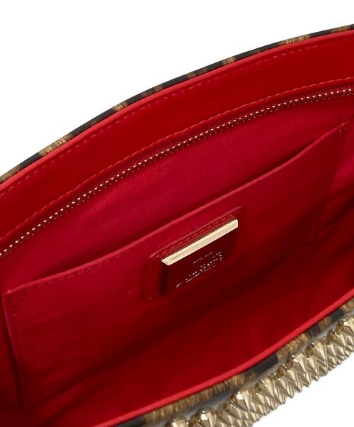 Christian Louboutin（クリスチャン・ルブタン）Christian Louboutin (クリスチャン・ルブタン) チェーンウォレット ブラウン・ブラック・レッド・シルバーの古着・服飾アイテム