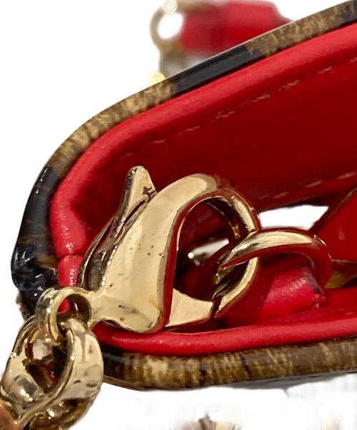 Christian Louboutin（クリスチャン・ルブタン）Christian Louboutin (クリスチャン・ルブタン) チェーンウォレット ブラウン・ブラック・レッド・シルバーの古着・服飾アイテム