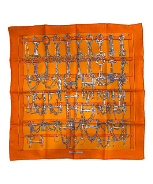HERMES（エルメス）HERMES (エルメス) ミニスカーフ　カレ40 オレンジの古着・服飾アイテム