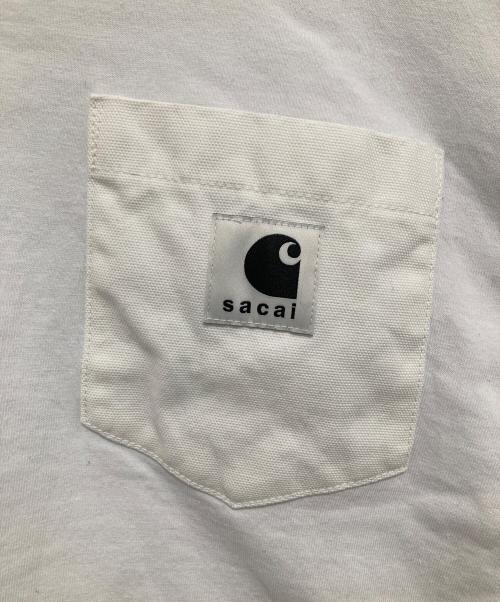 sacai（サカイ）sacai (サカイ) CarHartt (カーハート) コラボポケットTシャツ ホワイト サイズ:５の古着・服飾アイテム