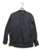 STONE ISLANDストーンアイランド）の古着「バンドカラープルオーバーシャツ　18SS Shadow Project　681910105」｜ブラック