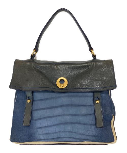 Yves Saint Laurent（イヴサンローラン）Yves Saint Laurent (イヴサンローラン) ミューズトゥバッグ ブルーの古着・服飾アイテム