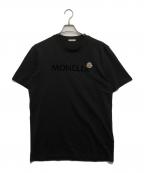 MONCLERモンクレール）の古着「アインコンパッチ フロッキーロゴプリントTシャツ　K20918C00036 8390T」｜ブラック
