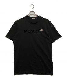 MONCLER（モンクレール）の古着「アインコンパッチ フロッキーロゴプリントTシャツ　K20918C00036 8390T」｜ブラック
