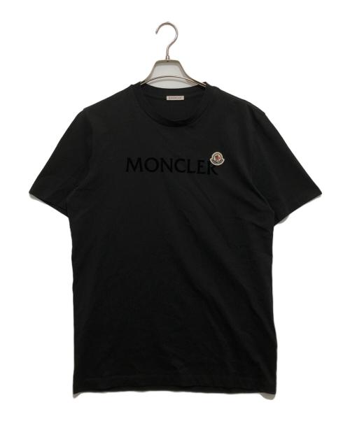 MONCLER（モンクレール）MONCLER (モンクレール) アインコンパッチ フロッキーロゴプリントTシャツ　K20918C00036 8390T ブラック サイズ:Lの古着・服飾アイテム