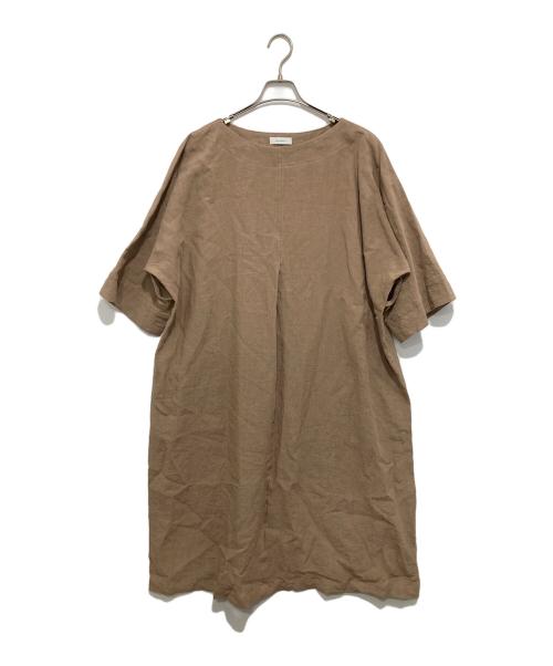 LACHICBATON（ラシックバトン）LACHICBATON (ラシックバトン) ボートネック オーバードレス ベージュ サイズ:不明の古着・服飾アイテム