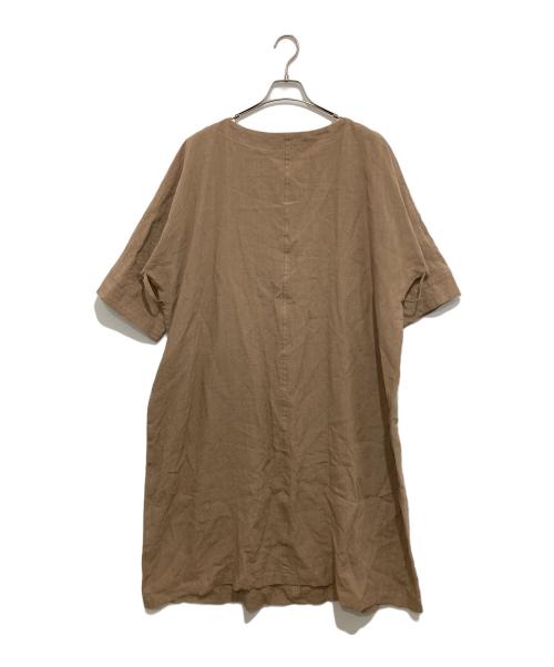 LACHICBATON（ラシックバトン）LACHICBATON (ラシックバトン) ボートネック オーバードレス ベージュ サイズ:不明の古着・服飾アイテム