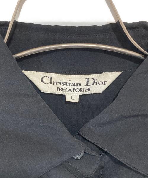 Christian Dior（クリスチャン ディオール）Christian Dior (クリスチャン ディオール) シルクシャツ ブラック サイズ:Lの古着・服飾アイテム