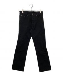 CHROME HEARTS（クロムハーツ）の古着「FLEURKNEE DNM PANTS フレアニー デニム パンツ ボタンフライ」｜ブラック