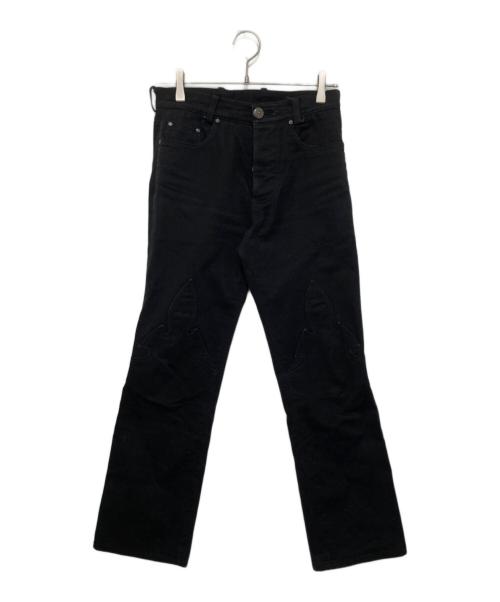 CHROME HEARTS（クロムハーツ）CHROME HEARTS (クロムハーツ) FLEURKNEE DNM PANTS フレアニー デニム パンツ ボタンフライ ブラック サイズ:28Rの古着・服飾アイテム