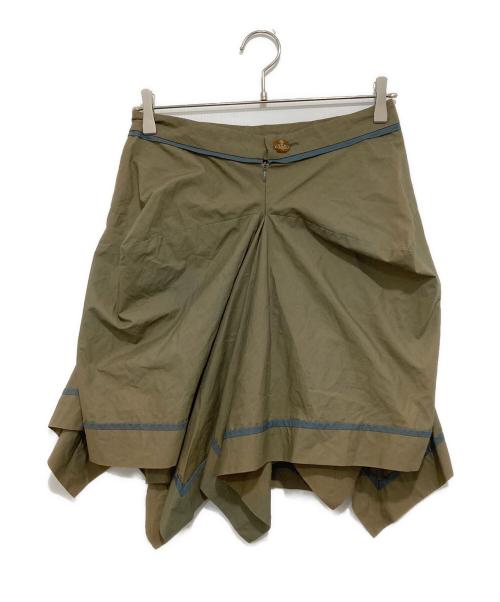 Vivienne Westwood（ヴィヴィアンウエストウッド）Vivienne Westwood (ヴィヴィアンウエストウッド) 変形ミニスカート　16-01-231024 ブラウン サイズ:3の古着・服飾アイテム