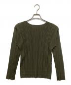PLEATS PLEASEプリーツプリーズ）の古着「プリーツブラウス　PP82JK962」｜カーキ