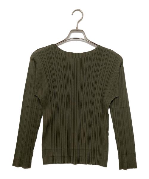 PLEATS PLEASE（プリーツプリーズ）PLEATS PLEASE (プリーツプリーズ) プリーツブラウス　PP82JK962 カーキ サイズ:３の古着・服飾アイテム