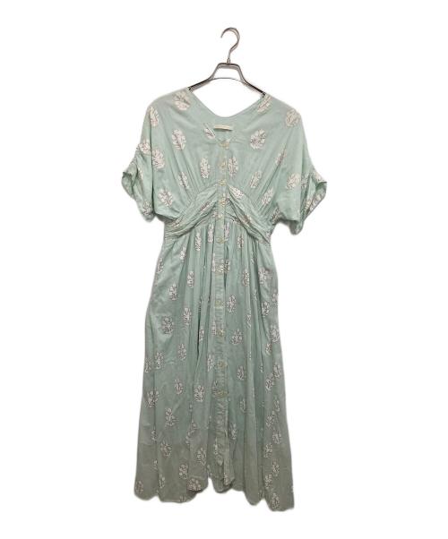 ne quittez pas（ヌキテパ）ne quittez pas (ヌキテパ) COTTON VOILE STRIPE WAIST　コットンボイルストライプウェスト　010451GR2 グリーン サイズ:Mの古着・服飾アイテム