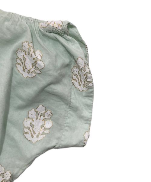 ne quittez pas（ヌキテパ）ne quittez pas (ヌキテパ) COTTON VOILE STRIPE WAIST　コットンボイルストライプウェスト　010451GR2 グリーン サイズ:Mの古着・服飾アイテム