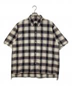 URUウル）の古着「OPEN COLLAR S/S SHIRTS/BLUE　オープンカラーS/Sシャツ　24SCM02」｜グレー