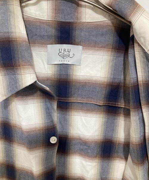 URU（ウル）URU (ウル) OPEN COLLAR S/S SHIRTS/BLUE　オープンカラーS/Sシャツ　24SCM02 グレー サイズ:2の古着・服飾アイテム