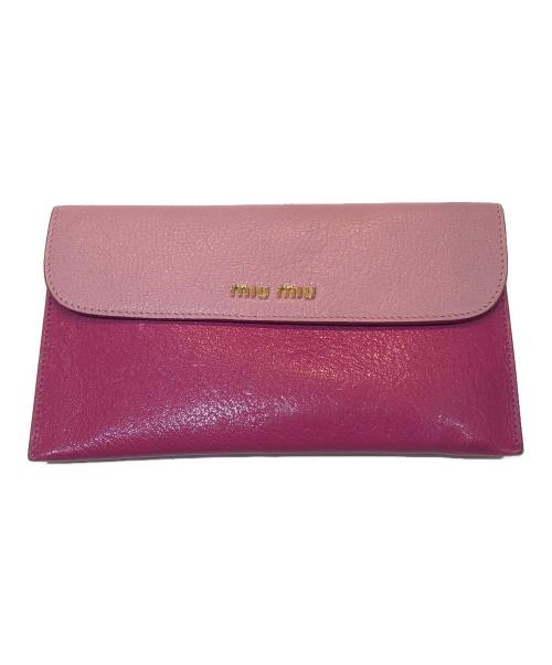 MIU MIU（ミュウミュウ）MIU MIU (ミュウミュウ) バイカラー小物ケース ピンクの古着・服飾アイテム