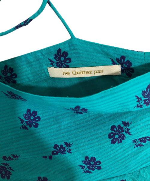 ne quittez pas（ヌキテパ）ne quittez pas (ヌキテパ) Dobby Stripe Flower Print Dress　ドビー ストライプ フラワープリント ドレス グリーン サイズ:不明の古着・服飾アイテム