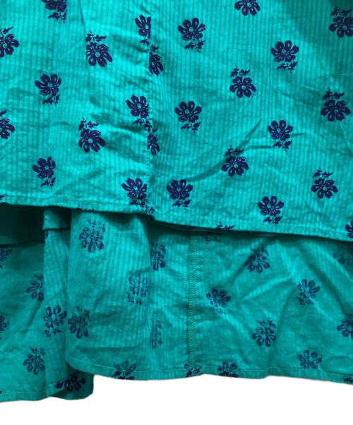 ne quittez pas（ヌキテパ）ne quittez pas (ヌキテパ) Dobby Stripe Flower Print Dress　ドビー ストライプ フラワープリント ドレス グリーン サイズ:不明の古着・服飾アイテム