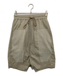 RICK OWENS（リックオウエンス）の古着「サルエルハーフパンツ　RP16S9310-MSPX」｜ベージュ
