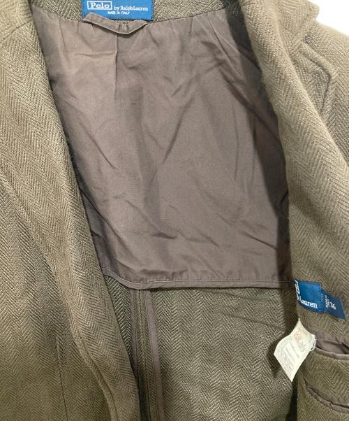 POLO RALPH LAUREN（ポロ・ラルフローレン）POLO RALPH LAUREN (ポロ・ラルフローレン) リネンテーラードジャケット ブラウン サイズ:36の古着・服飾アイテム