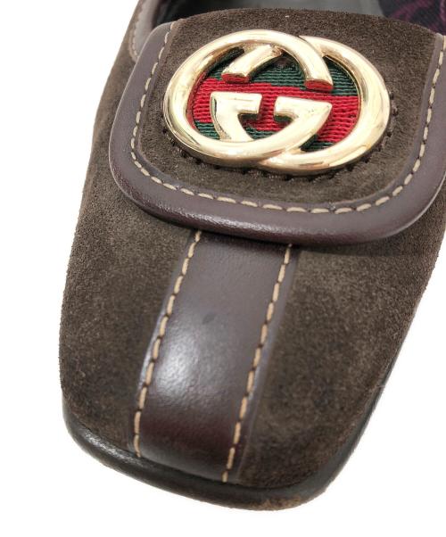 GUCCI（グッチ）GUCCI (グッチ) スウェードGGヒールパンプス ブラウン サイズ: 6 1/2の古着・服飾アイテム