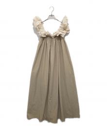 THETOE（ザ トゥー）の古着「Erie frills ノースリーブワンピース TT24210019」｜ベージュ
