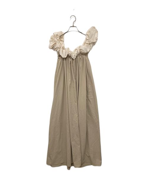 THETOE（ザ トゥー）THETOE (ザ トゥー) Erie frills ノースリーブワンピース TT24210019 ベージュ サイズ:Mの古着・服飾アイテム