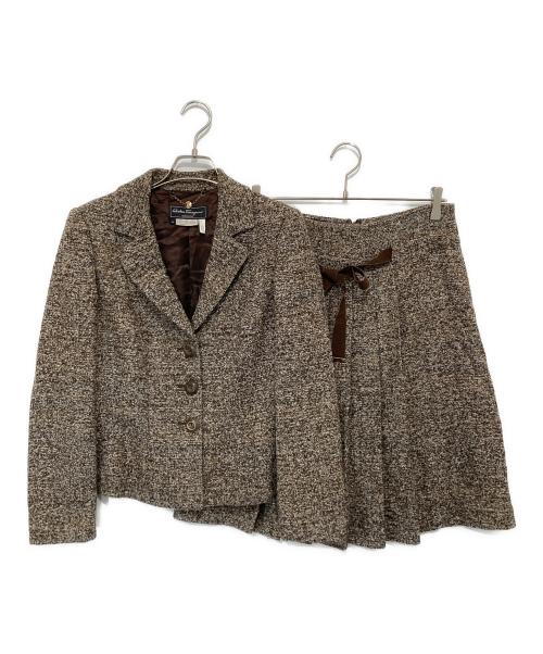 Salvatore Ferragamo（サルヴァトーレ フェラガモ）Salvatore Ferragamo (サルヴァトーレ フェラガモ) セットアップスーツ ブラウン サイズ:42の古着・服飾アイテム