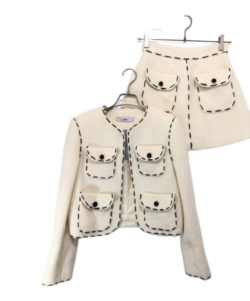 sheller（シェリエ）sheller (シェリエ) ステッチツイードセットアップ ベージュ サイズ:FREEの古着・服飾アイテム
