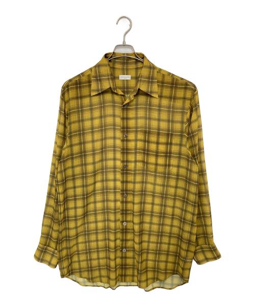 DRIES VAN NOTEN（ドリスヴァンノッテン）DRIES VAN NOTEN (ドリスヴァンノッテン) シアーチェックシャツ イエロー サイズ:Sの古着・服飾アイテム